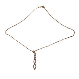 Tiny Elegant Gold Plated Necklace Elongated Pendant 1/20th 14th CARAT PLATED